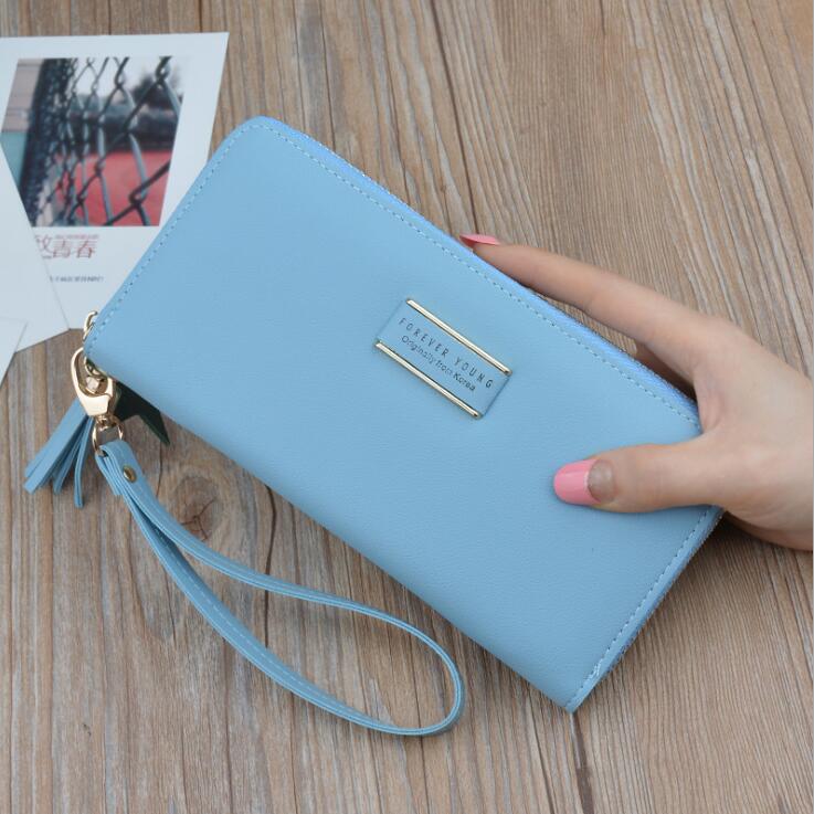 swvws  BACK TO COLLEGE    Designer Brand Clutch Wallet Large Capacity Card Holder Money Bag Female Purse Ladies Tassel Wristband Carteira