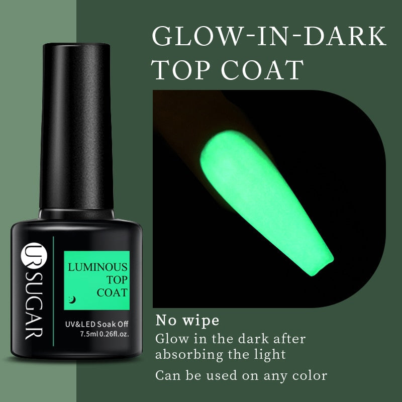 swvws 7.5Ml Luminous Thermal Gel Nail Polish 2 In 1 Color Changing Glow In Dark Soak Off Manicuring UV Gel Nail Art Varnish