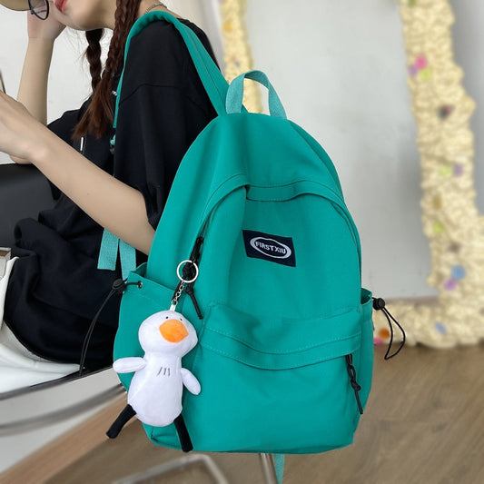 swvws Teenage Girl Green School Bag Small Cute Lady Backpack Waterproof Nylon Female Kawaii Bag College Student Women Backpack Fashion