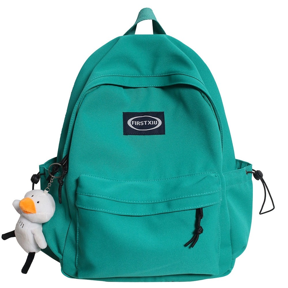 swvws Teenage Girl Green School Bag Small Cute Lady Backpack Waterproof Nylon Female Kawaii Bag College Student Women Backpack Fashion