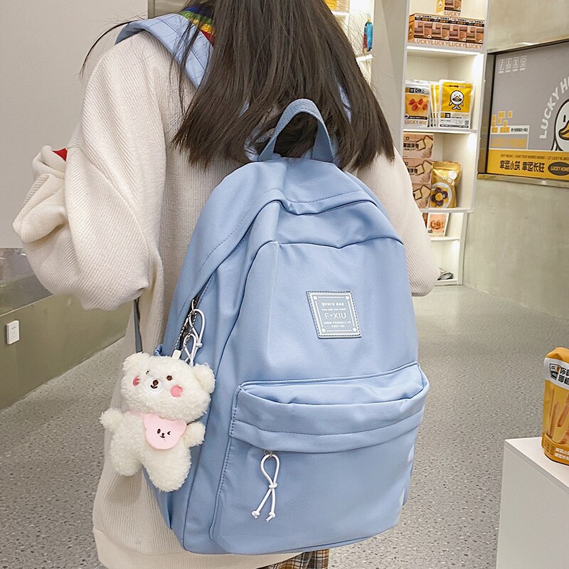 swvws Girl Waterproof Cute Travel Student Bag Lady Kawaii Solid College Backpack Trendy Cool Women Bags Fashion Female Backpack Laptop