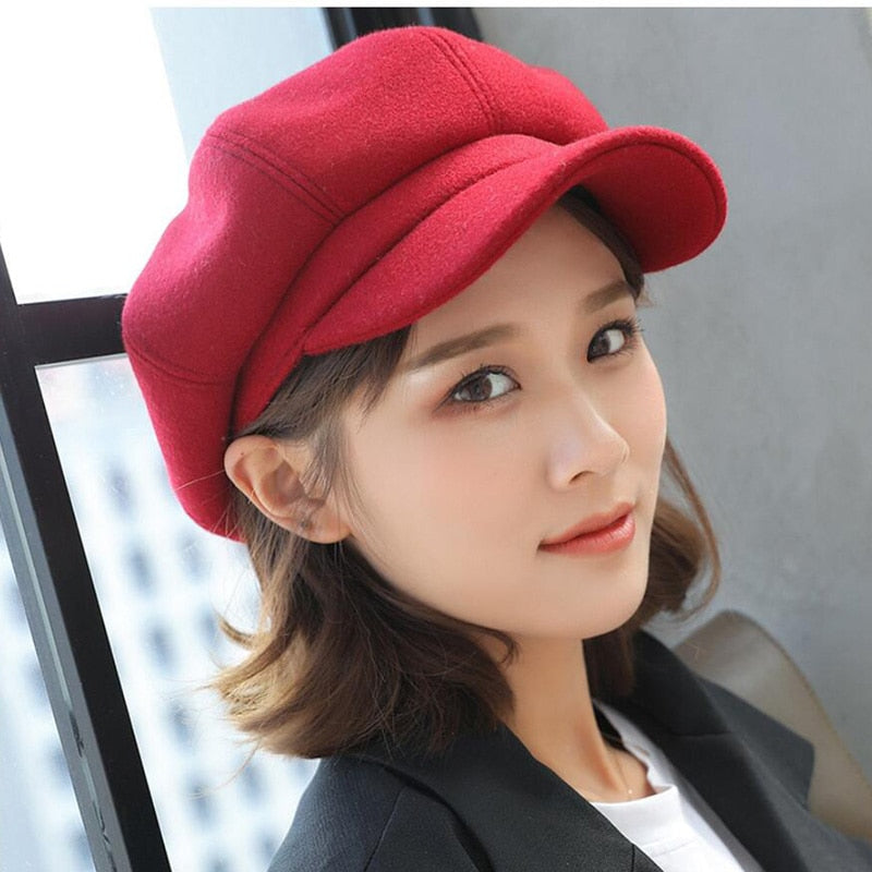 swvws Newsboy Caps New Arrive Women Newsboy Gatsby Cap Octagonal Baker Peaked Beret Driving Hat Female Sunscreen Hats Painter Tour Cap