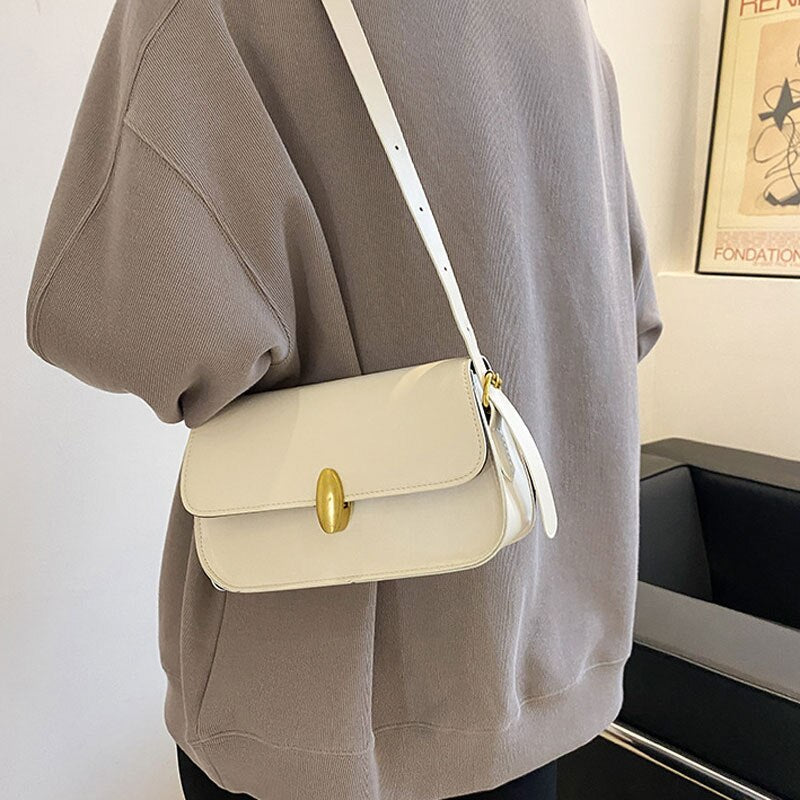 swvws  BACK TO COLLEGE    Fashion New Solid Color Handbags For Women High Quality Soft Leather Shoulder Bag Designer Simple Style Female Crossbody Bag