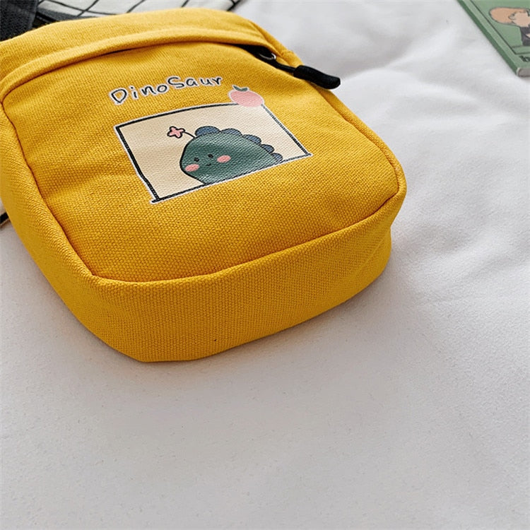 swvws  Casuan Small Canvas-Bag Women New Dinosaur Shoulder Bags Little Student Crossbody Bag For Women  Bolsos Para Mujer Handbag