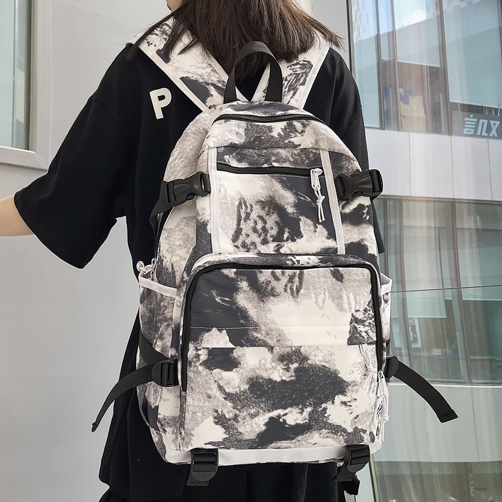 swvws Harajuku Girl Male School Bag Female Graffiti Print Men Backpack Women Book Boy Bag Nylon Ladies Fashion Laptop Backpack Student