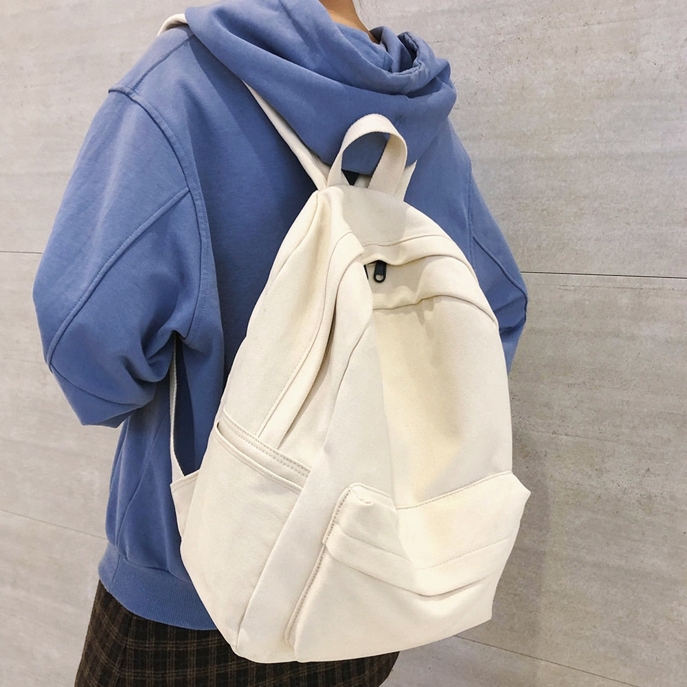 swvws Student Female Cotton Canvas Backpack Kawaii Women Vintage School Bag Teenage Girl Cute Backpacks Fashion Ladies Luxury Bag Book