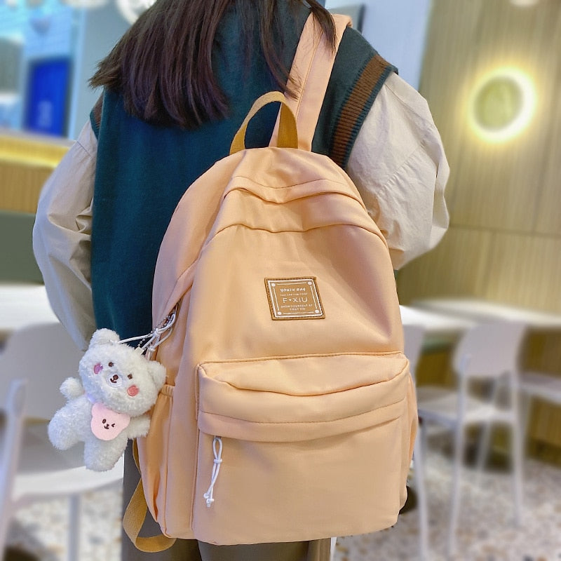 swvws Girl Waterproof Cute Travel Student Bag Lady Kawaii Solid College Backpack Trendy Cool Women Bags Fashion Female Backpack Laptop