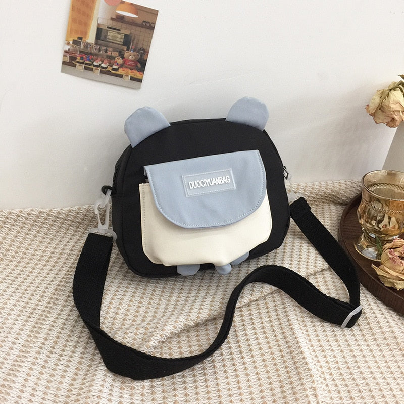 swvws Japanese Style Lovely Small Bag Women Cartoon Bear Ears Nylon Bag Student Girl Crossbody Bags For Women Bolsa Mujer Shoulder Bag