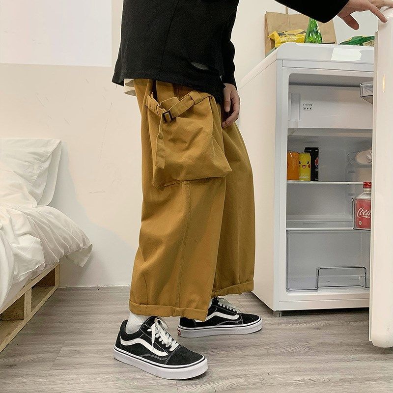 swvws Men's Cargo Trousers Male Harajuku Black Cargo Pants Men Wide Leg Pants For Men Streetwear Baggy Oversize Plus Size