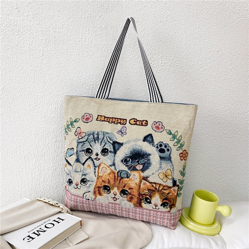 swvws  Fashion Folding Women Big Size Handbag Tote Ladies Casual Flower Printing Canvas Graffiti Shoulder Bag Beach Bolsa Feminina