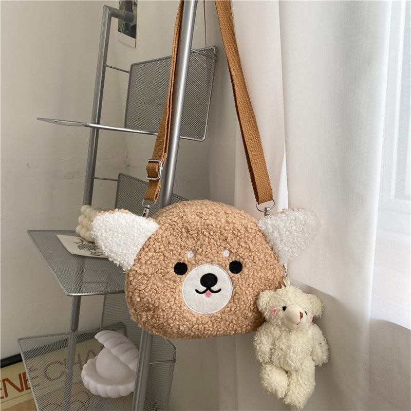 swvws  Japanese Style Kawaii Bag Women Cartoon Plush Shoulder Bag For Women New Crossbody Bag Small Phone&Purse Bag Bolsa Feminina