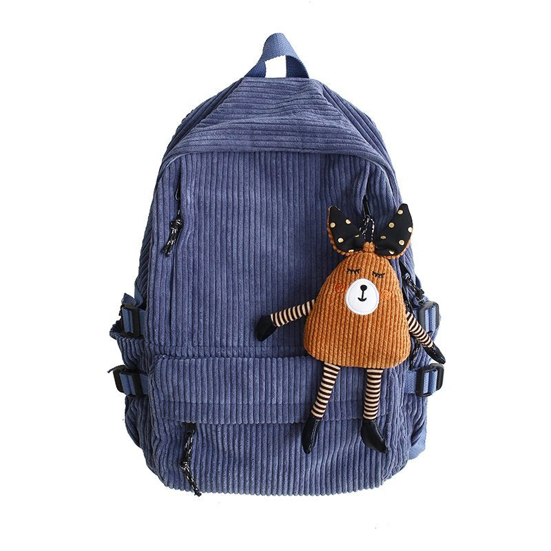 swvws Women Corduroy Backpack Khaki SchoolBag Cute Teenage Girls Harajuku Female Bag Student Kawaii Lady Book Pack New Fashion Mochila