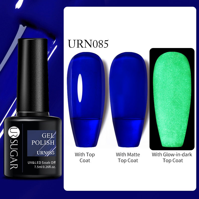 swvws  Luminous Gel Top Coat Semi Permanent Glow In Dark Fluorescent Soak Off UV LED Color Gel Nail Varnish Nails For Manicure