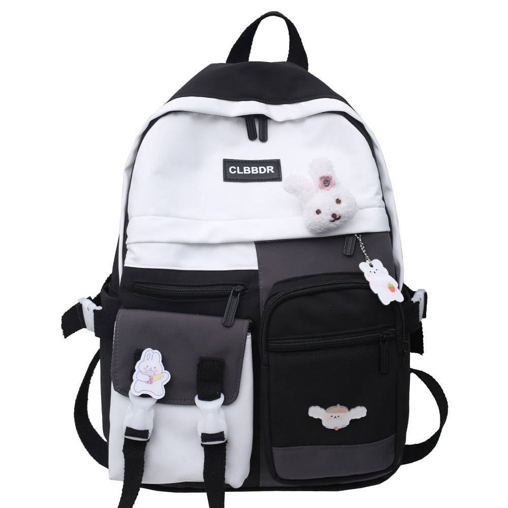 swvws Kawaii Girl Harajuku Backpack Women Waterproof School Bag College Student Nylon Backpack Cute Book Female Bag Trendy New Fashion