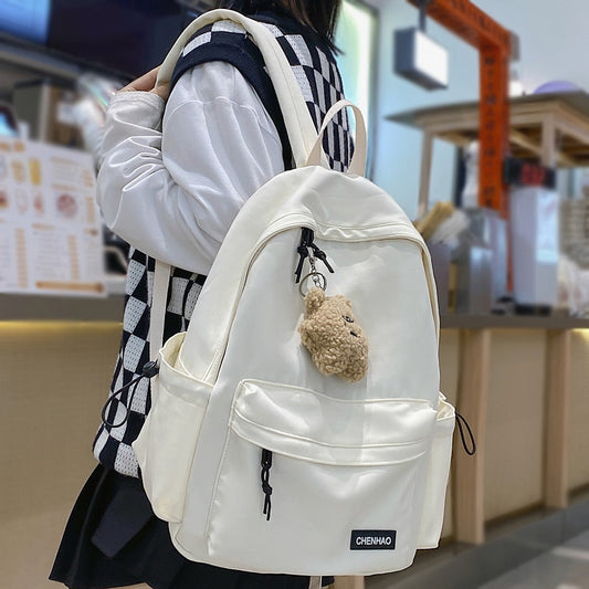 swvws Female Waterproof White Laptop College Backpack Trendy Girl Cool Student Bag Fashion Cute Women Book Bag Ladies Travel Backpacks