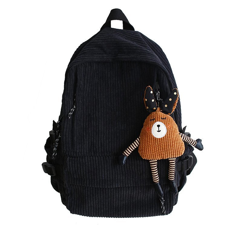 swvws Women Corduroy Backpack Khaki SchoolBag Cute Teenage Girls Harajuku Female Bag Student Kawaii Lady Book Pack New Fashion Mochila