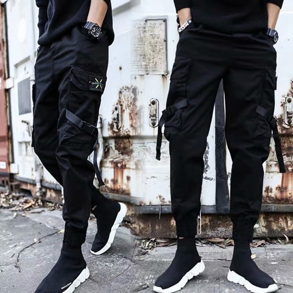 swvws Mens Vintage Hip Hop Style Baggy Jeans Streetwear Pockets Men's Jogger Pants Hip Hop Sweatpants Joggers Trousers Tactical Mens Pants Cargo Harem Pants Men Clothes