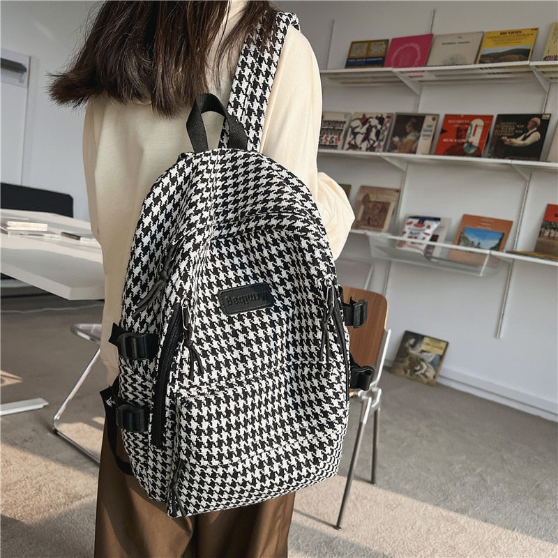 swvws NEW Women's Luxury Fashion Knit Backpack Designer Ladies School Bag Female Large-capacity College Pattern High Quality Backpack