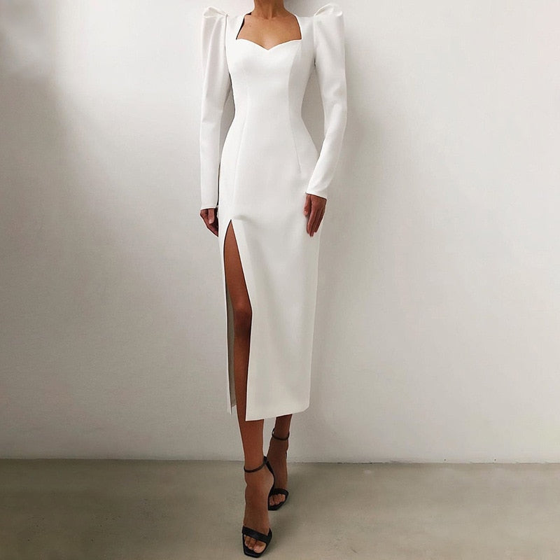 Summer Sexy Dress White Dress Bodycon Women Midi Party Dress New Arrivals Bodycon Dress Celebrity Evening Club Dress