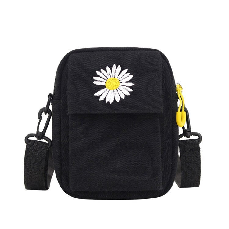 swvws  Women Purse Bag New Small Canvas Bag For Women  Flower Embroidery Shoulder Bag Girls Crossbody Bag Phone Bags Bolsa Feminina