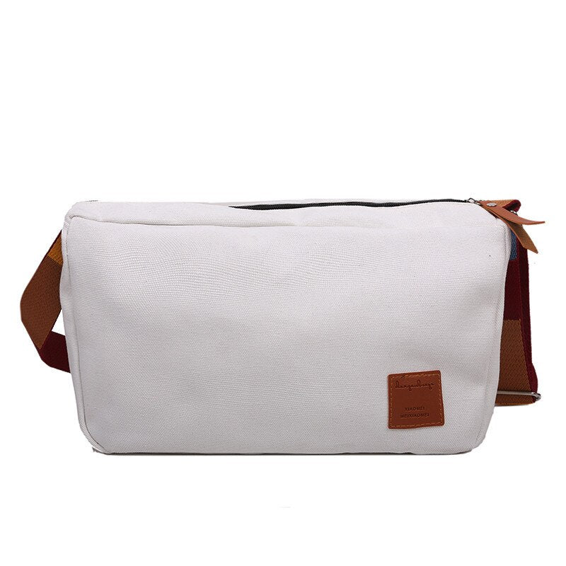 swvws  Large-capacity Canvas Bag For Women Simple Shoulder Bag Casual Crossbody Bags Women Colorful Strap Big Bag Women Bolsa Feminina