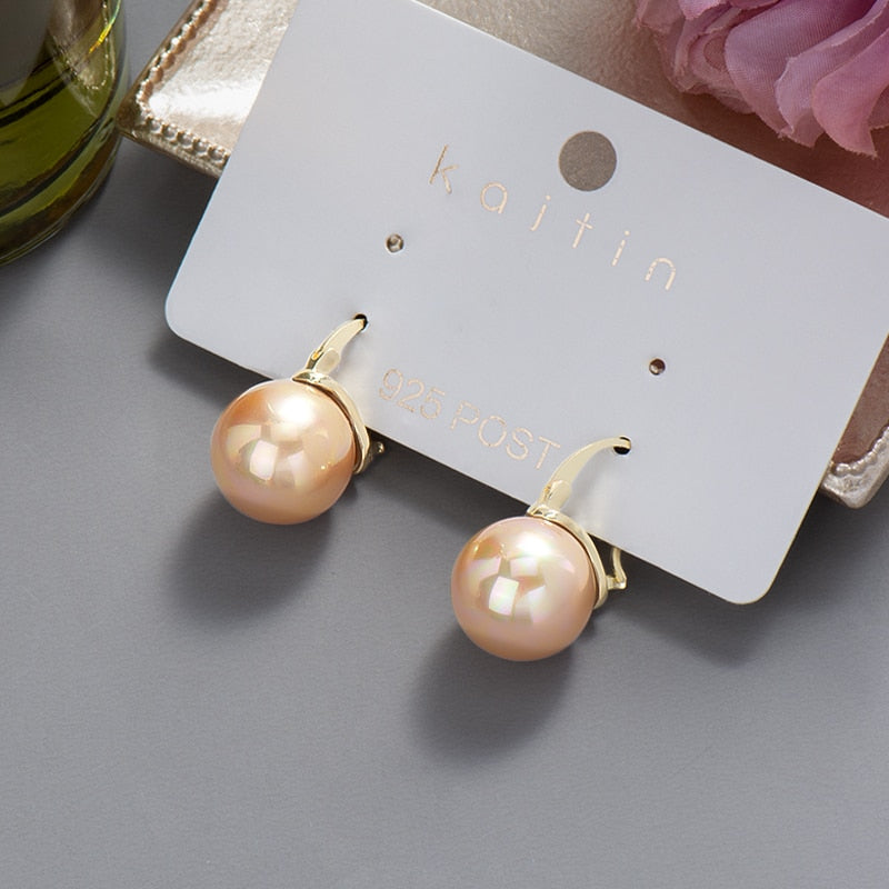 swvws New  Trend Big Pearls Women's Earrings Geometry Crystal Gold Color Dangle Drop Earing for Woman Korean Style Fashion Jewelry