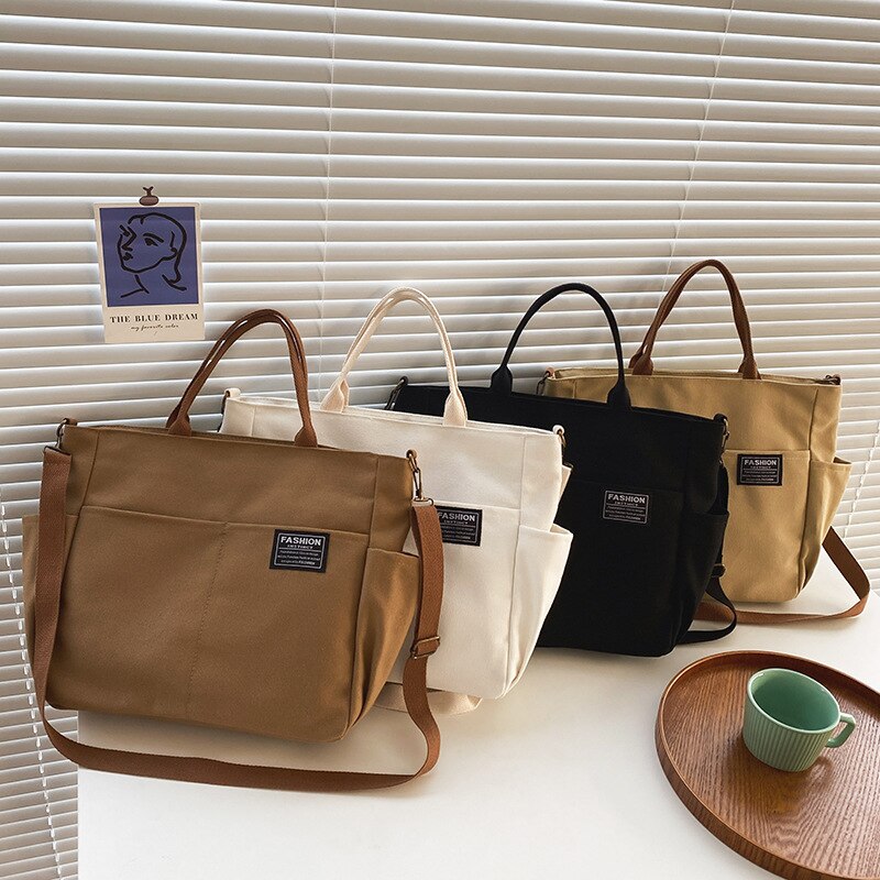 swvws  Vintage Style Canvas Bag For Women Casual Tote Bag School Student Handbags Big Crossbody Bags For Women Shoulder Bag Girls Bolso