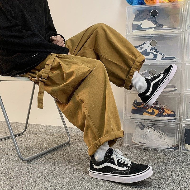 swvws Men's Cargo Trousers Male Harajuku Black Cargo Pants Men Wide Leg Pants For Men Streetwear Baggy Oversize Plus Size