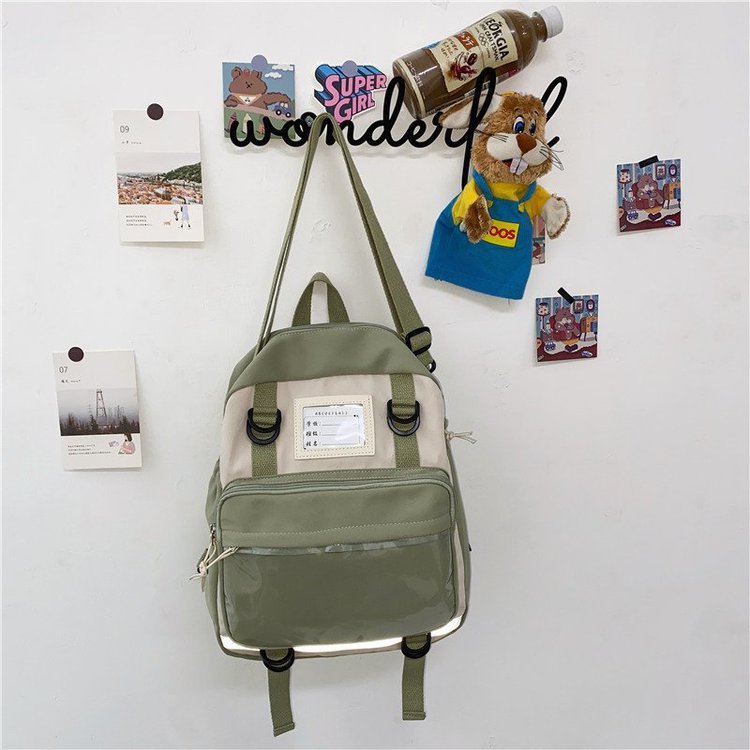 swvws Multifunctional Japanese Style Kawaii Backpack Nylon Shoulder Bag School Girls Tote Bag Crossbody Bag Large-capacity School Bags