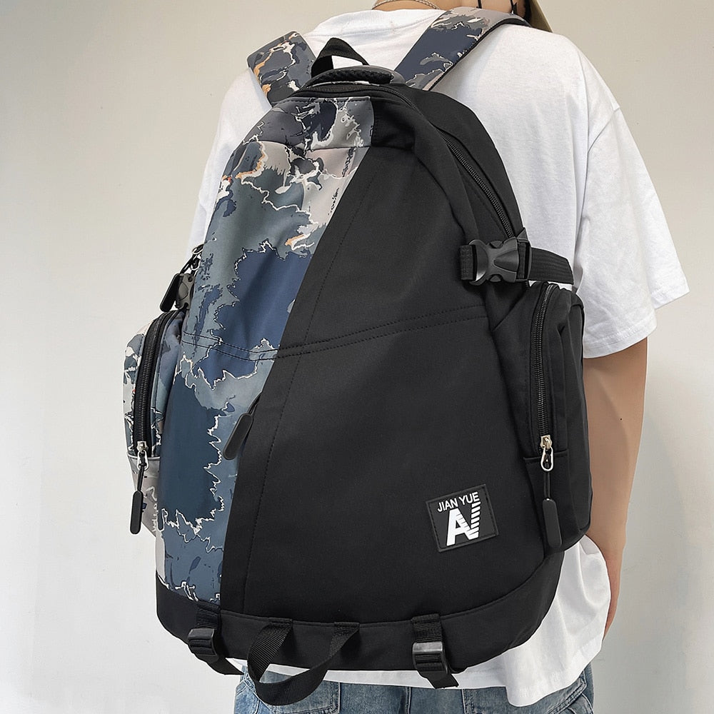 swvws High Capacity Men Graffiti Backpack Camouflage Laptop Book Boy School Bag Female Fashion Women Cool Student Backpack Male Travel