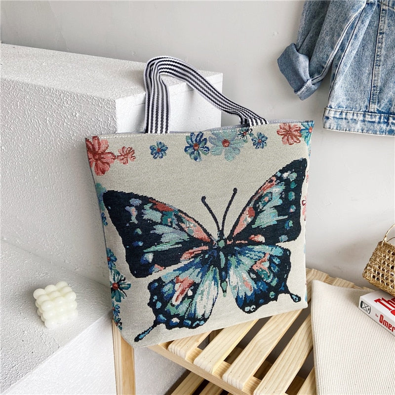 swvws  Fashion Folding Women Big Size Handbag Tote Ladies Casual Flower Printing Canvas Graffiti Shoulder Bag Beach Bolsa Feminina