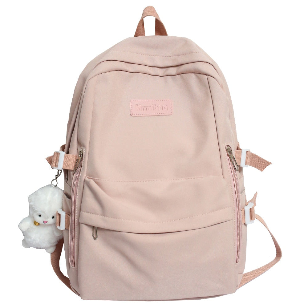 swvws New Girl Laptop Waterproof Backpack Trendy Solid Color College Student Bag Female Kawaii Bag Lady Travel Backpacks Fashion Women