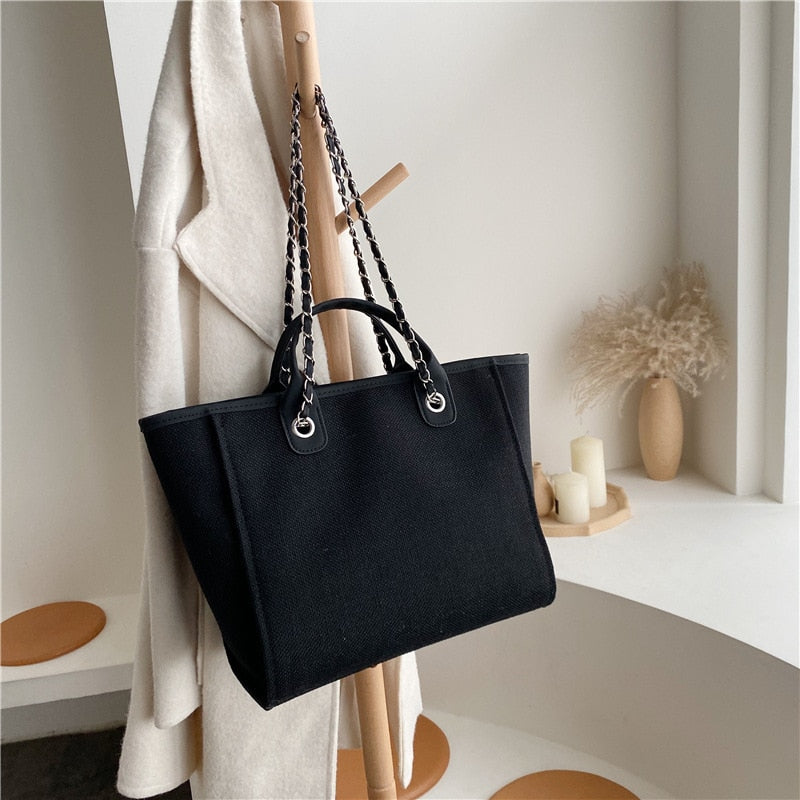 swvws  Women's Casual Shoulder Bag Tote Designer Female Bag New Chain Messenger Bags Canvas Leisure Handbags Women's Bag  Trend