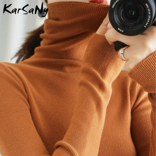 Back To School Women's Sweater Winter Clothes Women  Black Turtleneck Sweaters Winter Warm Women's Turtlenecks Pullover Sweater Autumn Pull