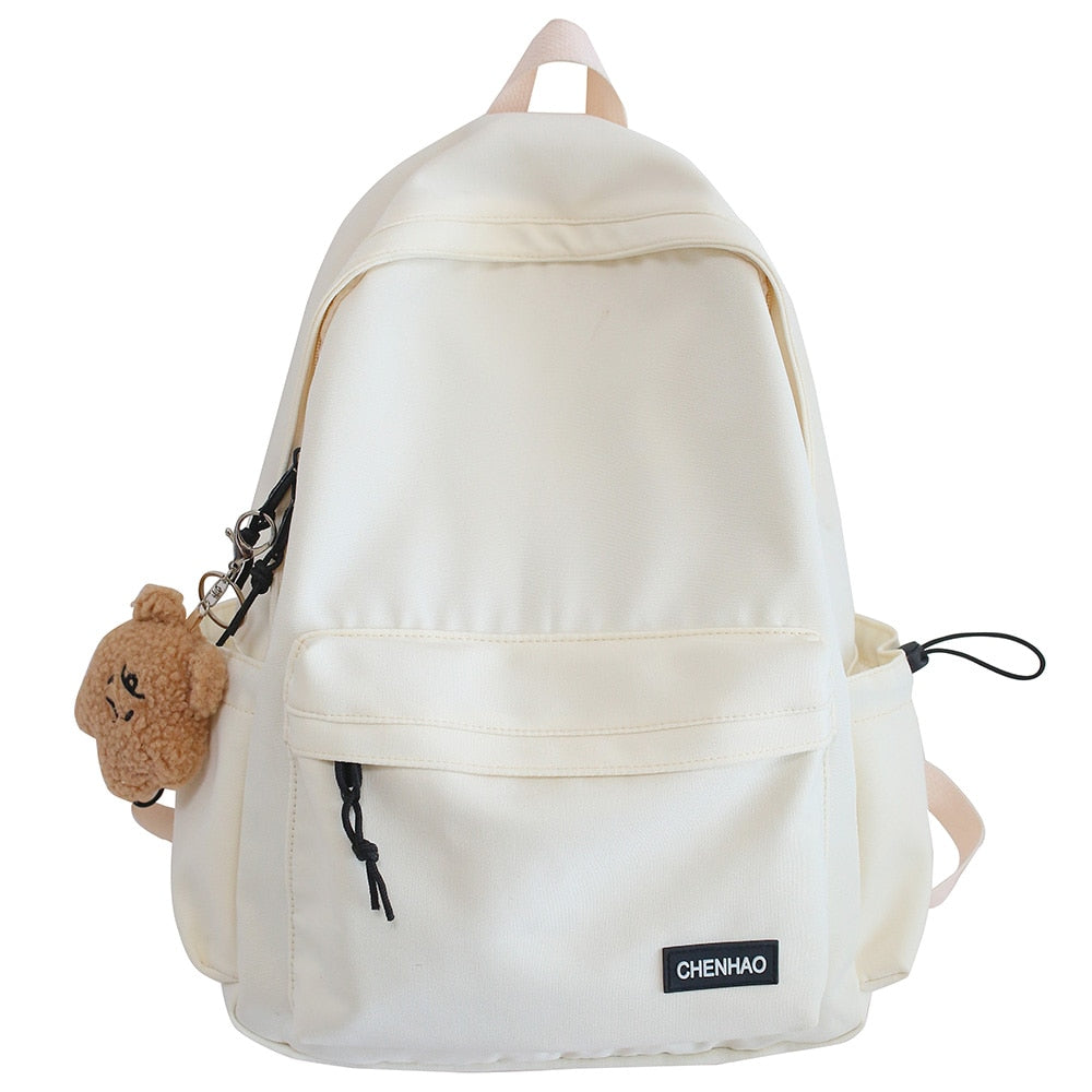 swvws Female Waterproof White Laptop College Backpack Trendy Girl Cool Student Bag Fashion Cute Women Book Bag Ladies Travel Backpacks