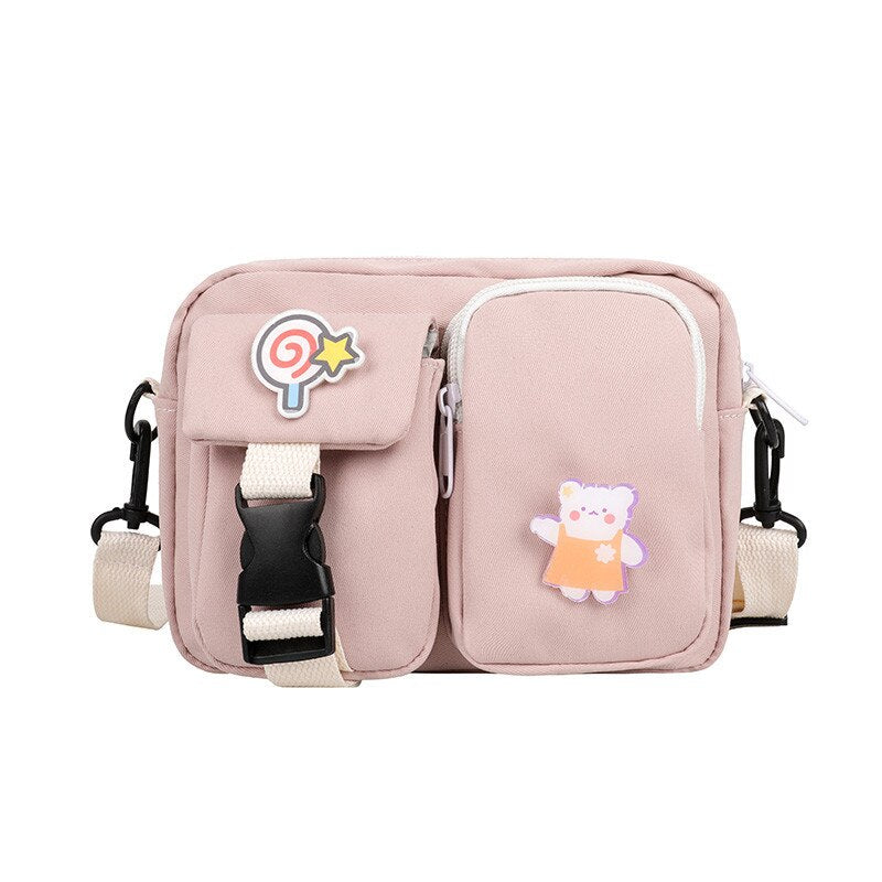 swvws  Japanese Style Kawaii Bag For Women Small Crossbody Bags Women New Fashion Nylon Bag Ladies Shoulder Bag Mobile Phone Bags