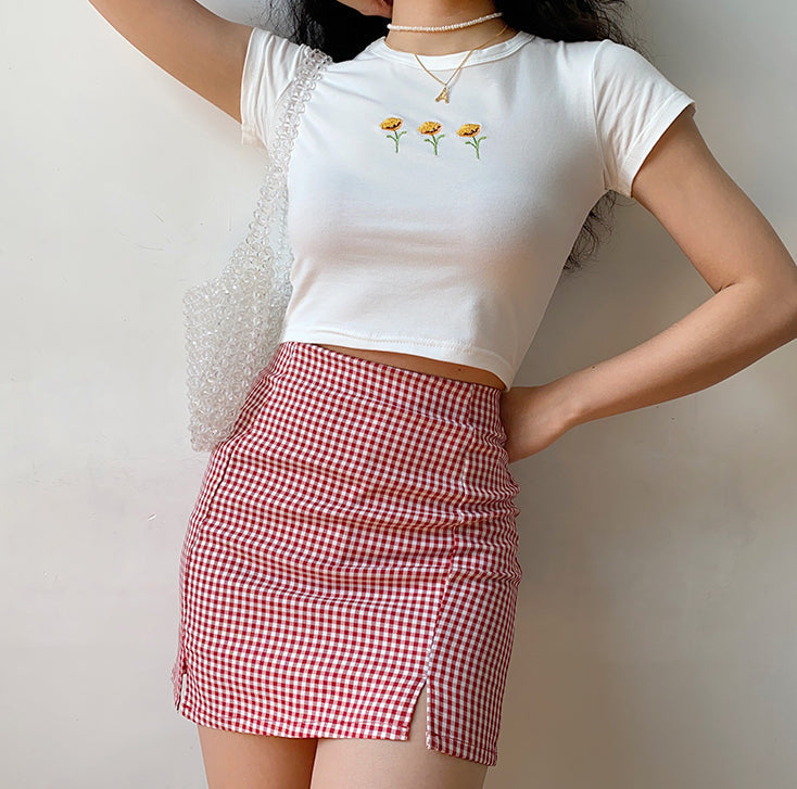 swvws - Rouge Gingham Skirt