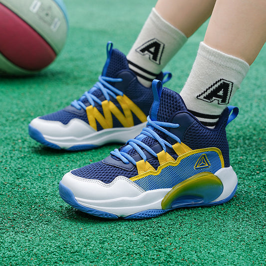 swvws  Children's Shoes Basketball Shoes for Boys Sneakers  Men's Shoes Big Children and Teenagers Anti-Skid Shock Absorption Children's Shoes Sneaker Tide