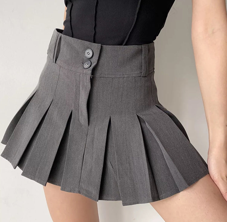 swvws - Campus Drama Button Pleated Skirt