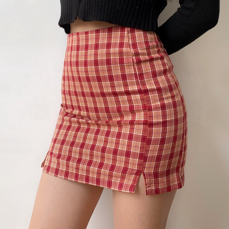 swvws - Red Cara Plaid Skirt