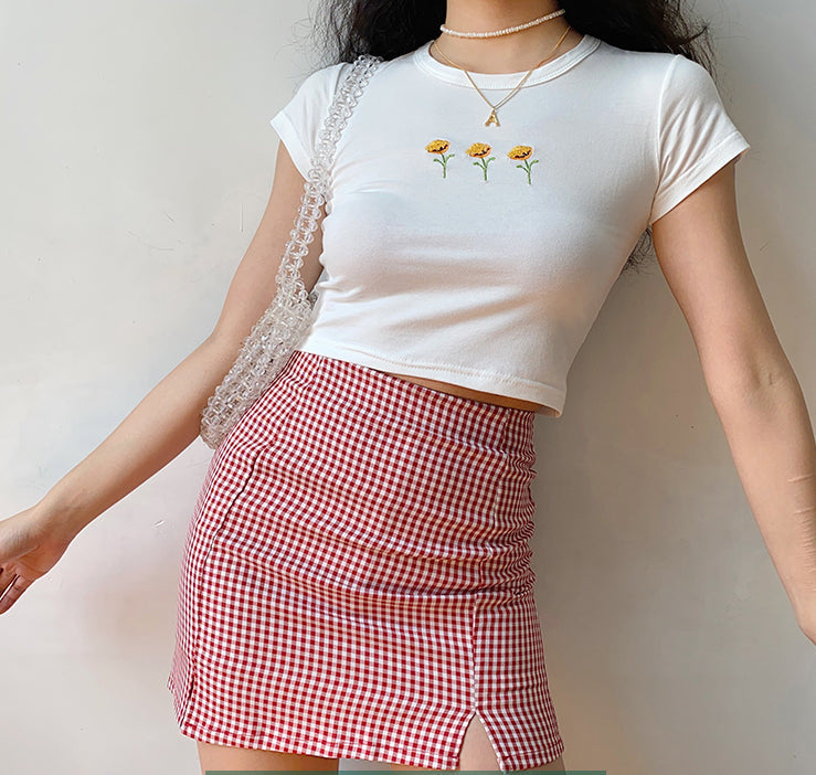 swvws - Rouge Gingham Skirt