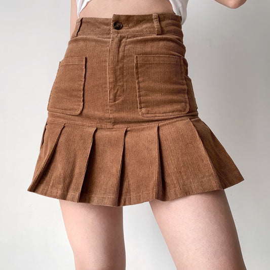 swvws - Penny Corduroy Pleated Skirt