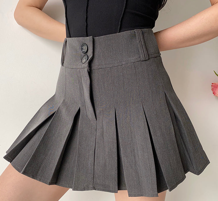 swvws - Campus Drama Button Pleated Skirt