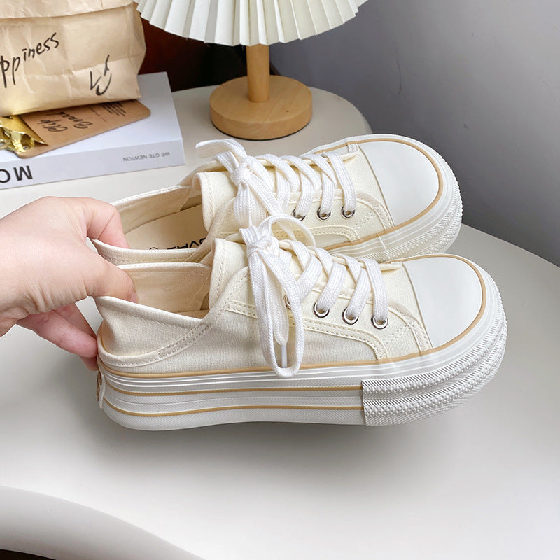 swvws Summer Dopamine Macaron Canvas Shoes Women's Platform Step-on Two-Way Sneakers  New All-Match Casual Fashion Shoes