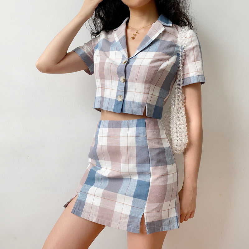 swvws - Beatrice Plaid Set ~ HANDMADE