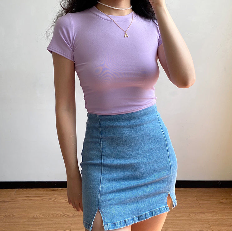 swvws - Denim Split Skirt