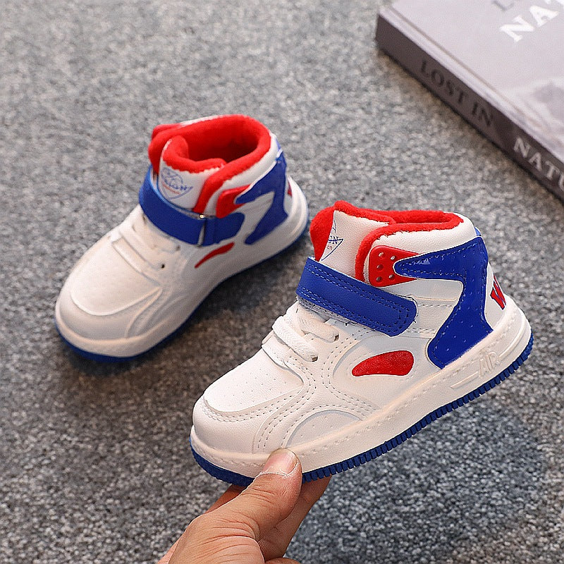 swvws  Boy High-Top Sneakers Autumn and Winter  New Children's Basketball Shoes Fashion Brand Children Toddler Baby Sports Shoes