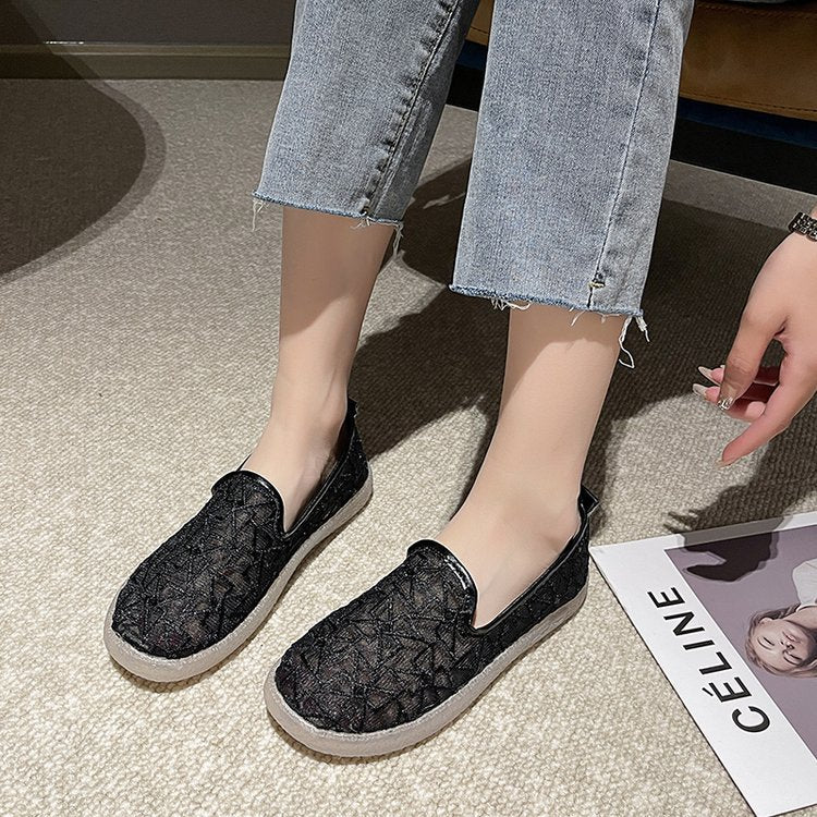 swvws Mesh Fisherman Shoes for Women  Summer New Net Cloth Casual Shoes Women Soft Bottom Slip-on All-Matching Shoes Wholesale