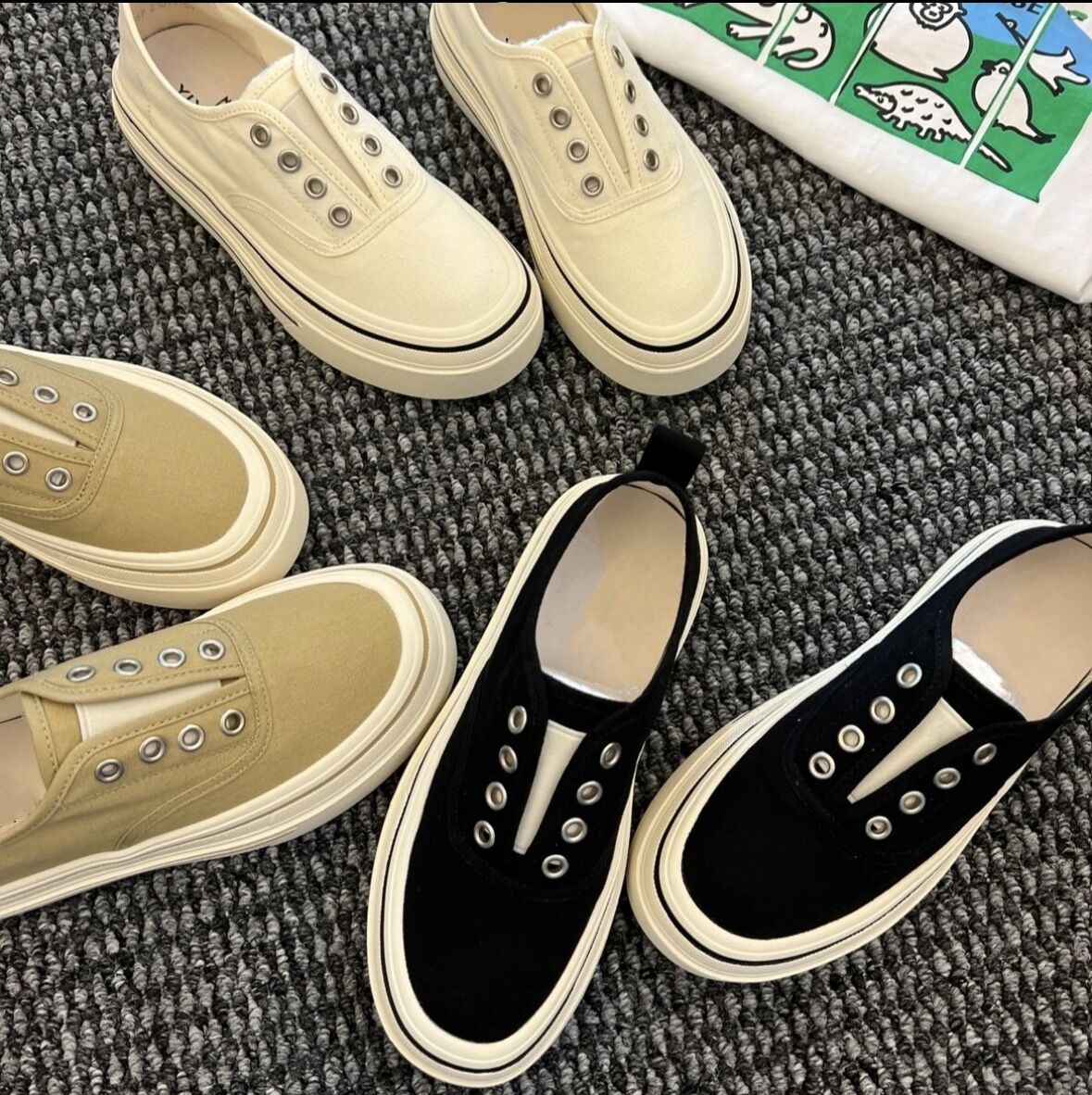 swvws Slip-on Women's Canvas Shoes  New Summer Thin Breathable Loafers Low-Top Platform Casual Sports Skate Shoes