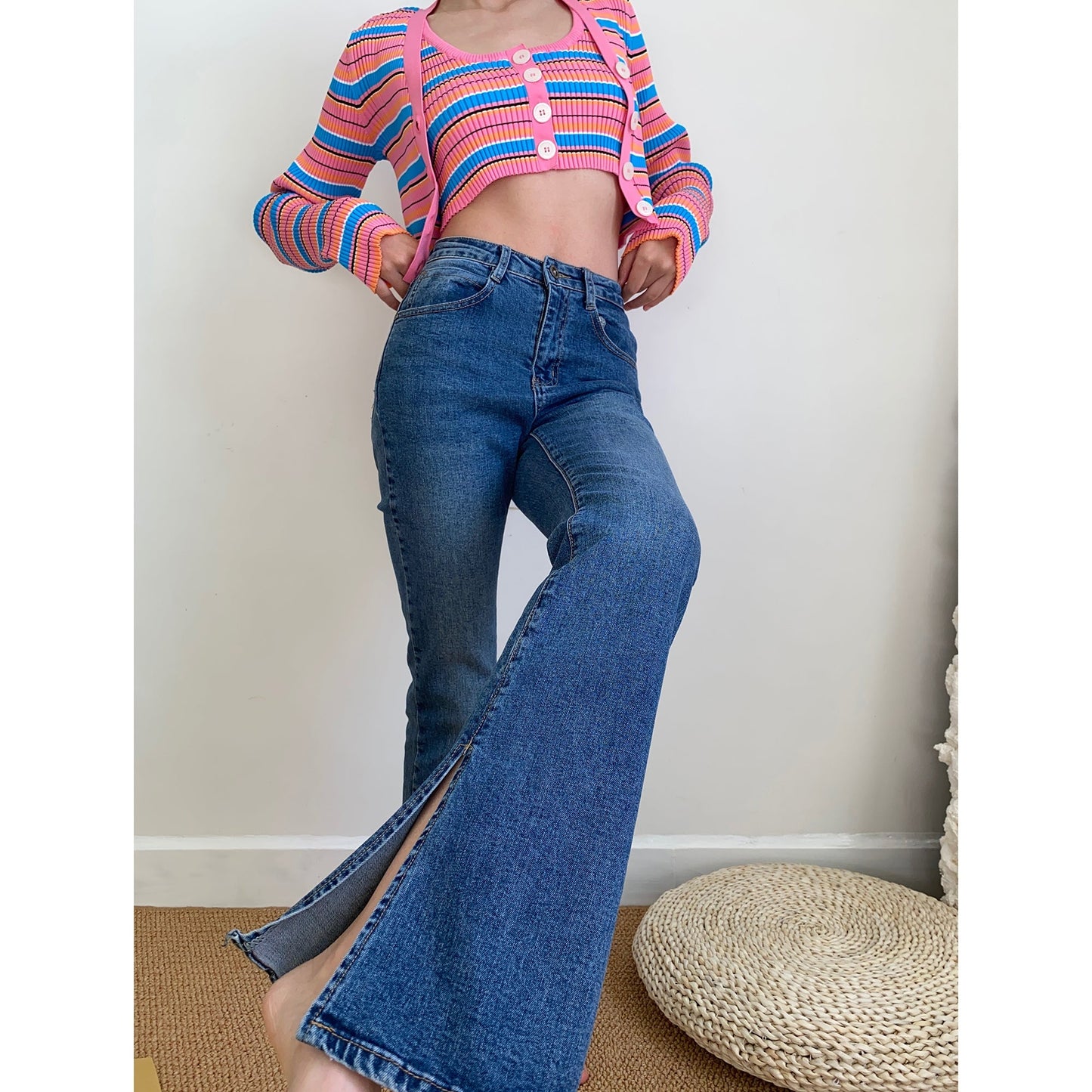 swvws - Killa Split Flare Jeans ~ HANDMADE